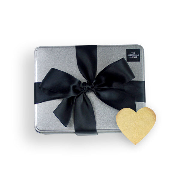 Luxury Heart Shortbread Gift Tin - Black  - The Shortbread Company